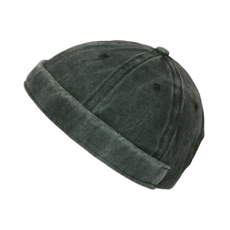 Bonnet Docker Vert Bronze Denim Coton Look Miki Marin Kyroak BONNETS Nyls Création