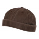 Bonnet Docker Marron Chocolat Denim Coton Mode Miki Marin Kyroak BONNETS Nyls Création