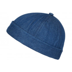 Bonnet Docker Blue Jean Denim Coton Style Miki Marin Keroet BONNETS Nyls Création