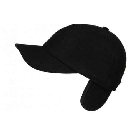 Casquette Cache Oreille Noire Velours Doublure Polaire Seyson CASQUETTES Nyls Création