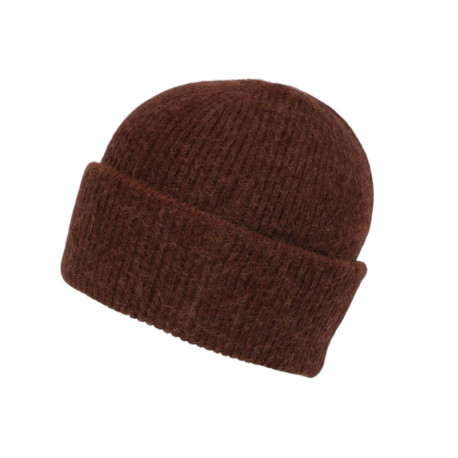 Bonnet Angora Marron en Laine Douce et Chaude Antje BONNETS Nyls Création