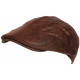 Beret Casquette Cuir Marron Havane Suedine Ajustable Kylro CASQUETTES Nyls Création