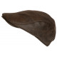 Beret Casquette Cuir Marron Chocolat Suedine Ajustable Kylro CASQUETTES Nyls Création