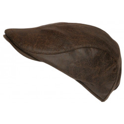 Beret Casquette Cuir Marron Chocolat Suedine Ajustable Kylro CASQUETTES Nyls Création