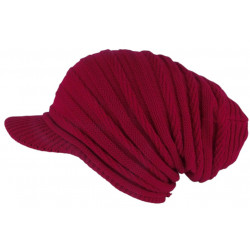 Bonnet Casquette Rasta Rouge Bordeaux en Laine Fashion Kift BONNETS Nyls Création