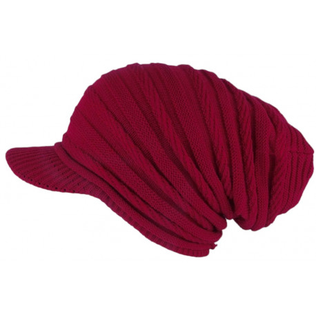 Bonnet Casquette Rasta Rouge Bordeaux en Laine Fashion Kift BONNETS Nyls Création