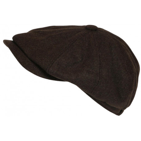 Beret Casquette Gavroche Marron Chocolat Feutre Tradition Anster CASQUETTES Nyls Création