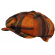 Beret Casquette Gavroche Orange et Grise en Laine Charly CASQUETTES Nyls Création