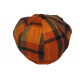 Beret Casquette Gavroche Orange et Grise en Laine Charly CASQUETTES Nyls Création