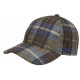 Casquette Baseball Laine Marron et Bleue a Carreaux Tendance Britty CASQUETTES Nyls Création