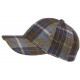 Casquette Baseball Laine Marron et Bleue a Carreaux Tendance Britty CASQUETTES Nyls Création