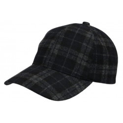 Casquette Baseball Laine Noire et Grise a Carreaux Tendance Britty CASQUETTES Nyls Création