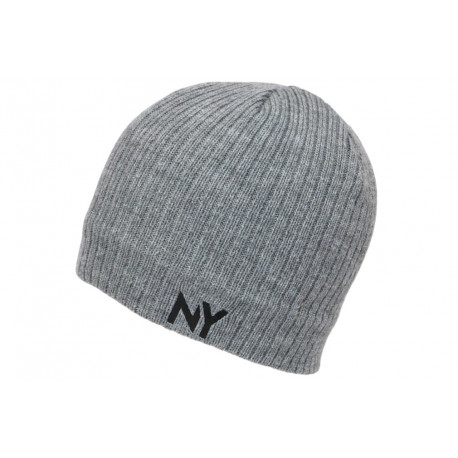 Bonnet NY Gris Clair en laine Look Streetwear Fashion Yrkton BONNETS Nyls Création