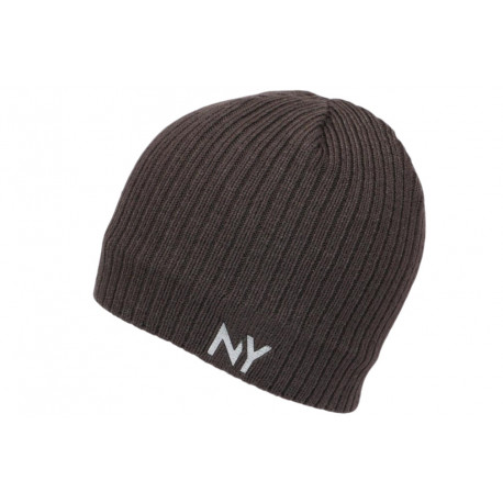 Bonnet NY Gris Fonce en laine Look Streetwear Fashion Yrkton BONNETS Nyls Création