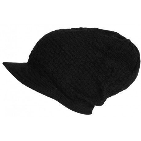 Bonnet Casquette Rasta Noir en Laine Design Streetwear Broadkift BONNETS Hip Hop Honour