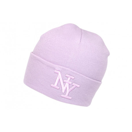 Bonnet New York Violet en Laine Tendance et Chaude Nevy BONNETS Hip Hop Honour