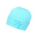 Bonnet New York Bleu Turquoise en Laine Tendance et Chaude Nevy BONNETS Hip Hop Honour