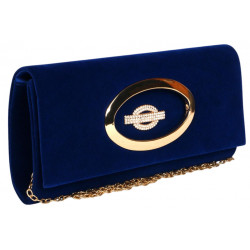 Pochette Femme Bleue en Velours Mariage Sac Soiree Minaudiere Vilky Pochette cérémonie Nyls Création