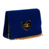 Petite Pochette Femme Bleue Velours Sac Soiree Mariage Minaudiere Nilky