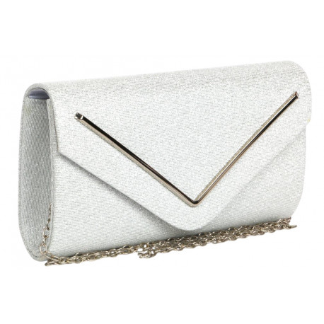 Pochette Femme Argent Paillettes Sac Soiree Mariage Minaudiere Nellyst Pochette cérémonie Nyls Création