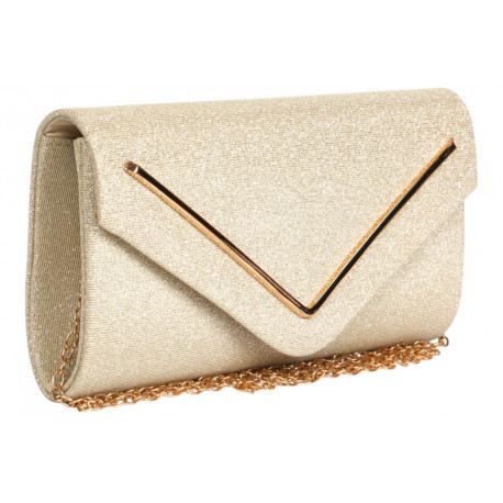 Pochette Femme Doree Paillettes Sac Soiree Mariage Minaudiere Gold Nellyst Pochette cérémonie Nyls Création