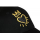 Casquette Coeur Doree et Noire Strass Couronne Baseball Crown CASQUETTES Hip Hop Honour