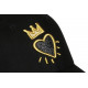 Casquette Couronne Doree et Noire Strass Coeur en Daim Corona CASQUETTES Hip Hop Honour