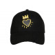 Casquette Couronne Doree et Noire Strass Coeur en Daim Corona CASQUETTES Hip Hop Honour