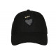 Casquette Couronnne Noire et Doree Strass Coeur en Daim Corona CASQUETTES Hip Hop Honour