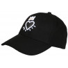 Casquette Couronne Blanche et Noire Strass Coeur en Daim Corona