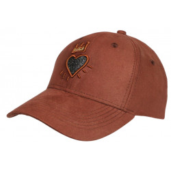 Casquette Couronne Marron et Doree Strass Coeur en Daim Corona CASQUETTES Hip Hop Honour