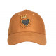 Casquette Couronne Camel et Doree Strass Coeur en Daim Corona CASQUETTES Hip Hop Honour