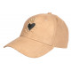 Casquette Couronne Beige et Doree Strass Coeur en Daim Corona CASQUETTES Hip Hop Honour