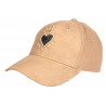 Casquette Couronne Beige et Doree Strass Coeur en Daim Corona