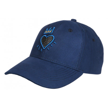 Casquette Couronne Bleue et Doree Strass Coeur en Daim Corona CASQUETTES Hip Hop Honour