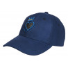 Casquette Couronne Bleue et Doree Strass Coeur en Daim Corona