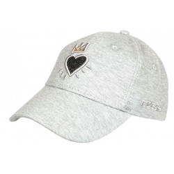 Casquette Coeur Grise et Doree Couronne Glitter en Coton Krone CASQUETTES Hip Hop Honour