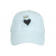 Casquette Coeur Bleu Clair et Doree Couronne Glitter en Coton Krone CASQUETTES Hip Hop Honour