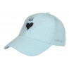 Casquette Coeur Bleu Ciel et Argent Couronne Glitter en Coton Krone