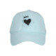 Casquette Coeur Bleu Ciel et Argent Couronne Glitter en Coton Krone CASQUETTES Hip Hop Honour