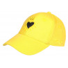 Casquette Coeur Jaune Citron et Doree Couronne Glitter en Coton Krone