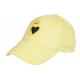 Casquette Coeur Jaune Clair et Doree Couronne Glitter en Coton Krone CASQUETTES Hip Hop Honour