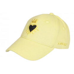 Casquette Coeur Jaune Clair et Doree Couronne Glitter en Coton Krone CASQUETTES Hip Hop Honour