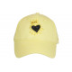 Casquette Coeur Jaune Clair et Doree Couronne Glitter en Coton Krone CASQUETTES Hip Hop Honour