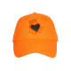 Casquette Coeur Orange et Doree Couronne Glitter en Coton Krone CASQUETTES Hip Hop Honour