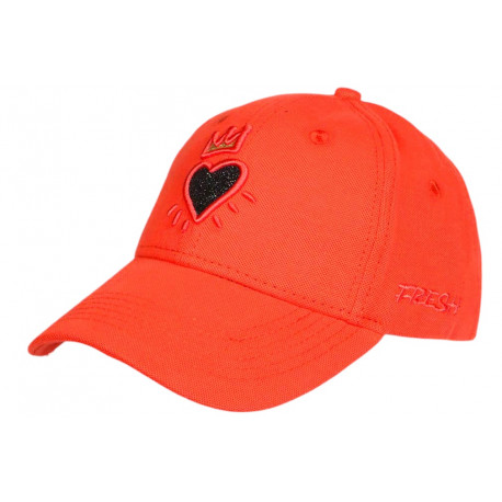 Casquette Coeur Corail et Doree Couronne Glitter en Coton Krone CASQUETTES Hip Hop Honour