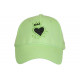 Casquette Coeur Vert Anis Couronne Argent Glitter en Coton Krone CASQUETTES Hip Hop Honour