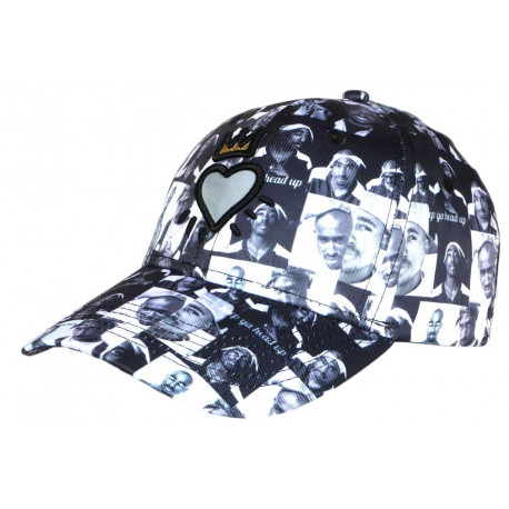 Casquette Couronne Reflect Blanche Streetwear Coeur Strass Dore Crown CASQUETTES Hip Hop Honour