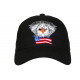 Casquette Aigle Noire et Blanche Design Drapeau USA Biker Baseball CASQUETTES Nyls Création