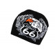 Bonnet Route 66 Aigle Blanc et Noir Look Hiver Biker BONNETS Nyls Création